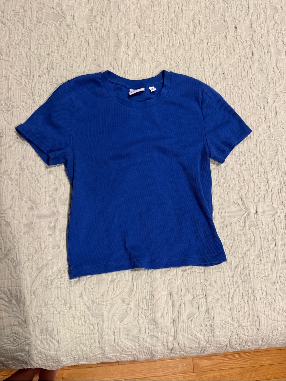 Homestretch Crew Waist T-shirt- Jazz blue